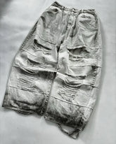 Hearujoy Y2k European and American street punk Harajuku couple casual oversized wide-leg pants vintage washed ripped jeans women pants